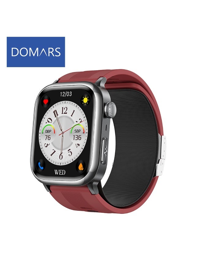 Domars Smart Watch for Women Men,Sports Modes Smartwatch with 2.06" HD Touchsreen, with Real-Time Monitoring of Heart Rate, Blood Oxygen, Body Temperature, Blood Pressure, Sleep Auality and Stress Levels.Bluetooth Call & Music Control Fitness Watch for iPhone/Android (Red) - Image 1